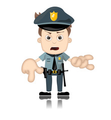 Ben Boy Angry Police Man Officer Cartoon Character