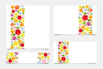 Greeting cards with floral patterns. Vector illustration.