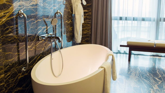 Luxury bathroom in natural colors