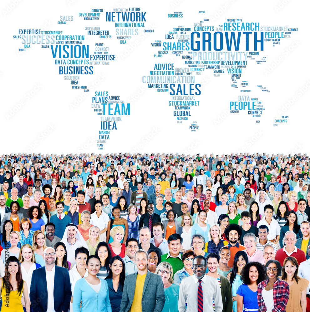 Poster growth sales vision team network idea people concept - Posters
