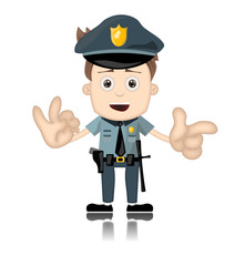 Ben Boy Friendly Angry Police Man Officer Cartoon Character