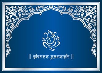 Ganesha, traditional Hindu wedding card, royal Rajasthan, India	