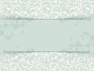 Vintage invitation card with floral pattern. Vector eps-10.