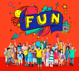 Fun Joy Smiley Stationery Education Concept