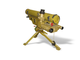 russian antitank rocket launcher isolated over white