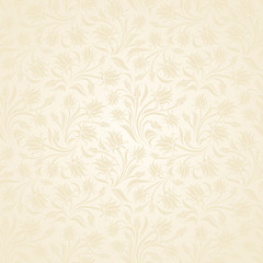 Seamless beige floral pattern. Vector illustration.