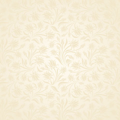 Seamless beige floral pattern. Vector illustration.