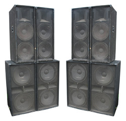 old powerful stage concerto audio speakers isolated