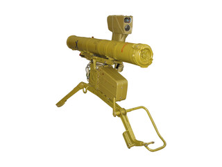 russian antitank rocket launcher isolated over white