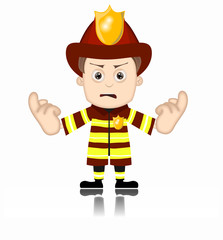 Ben Boy Fireman firefighter unfriendly mad fire man
