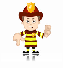 Ben Boy Fireman firefighter unfriendly mad fire man