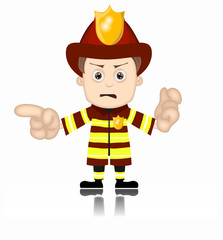 Ben Boy Fireman firefighter unfriendly mad fire man