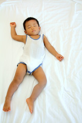 Fototapeta na wymiar 幼児(1歳児)の寝顔
