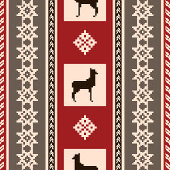 South american fabric pattern with lamas
