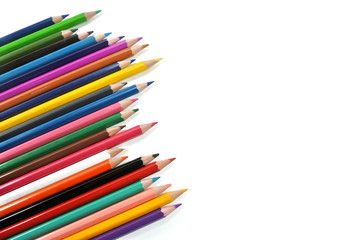 color pencil on white isolate