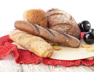 Different bread. Food background.