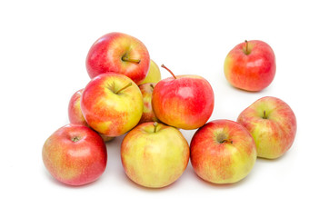 Juicy apples on white background