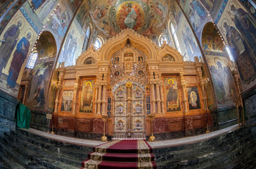 Fototapeta premium Interior of the Church of the Savior on Spilled Blood in St. Pet