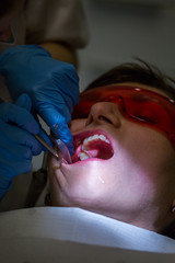 Patient in dentist office - real work.