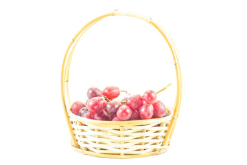 fresh white grapes in a basket