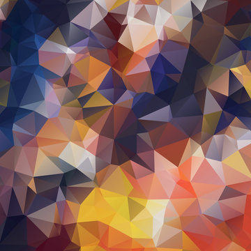 Blue and yellow low polygon mosaic background
