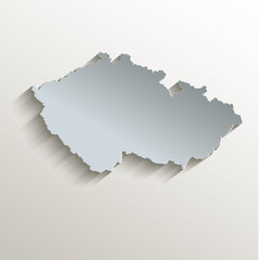 Czech map white blue card paper 3D vector