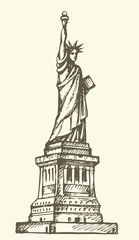 Statue of Liberty. Vector sketch