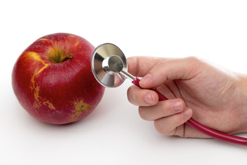 stethoscope on the white background