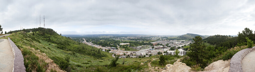 180 degree panorama of rapid city, south dakota