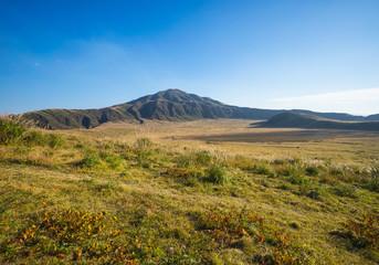 Field of Aso mountain, the largest active volcano