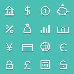 bank icons set great for any use. Vector EPS10.