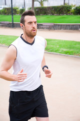 man doing running in the park