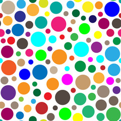 Seamless background with colored circles of different sizes
