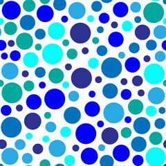 Seamless background with colored circles of different sizes
