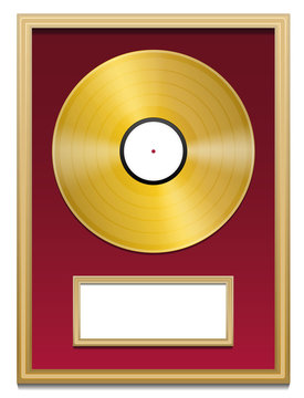 Gold Record Plaque Blank Frame