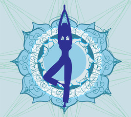 woman in a traditional yoga pose vector illustration