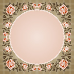 Vintage frame with roses