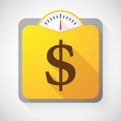 Weight scale with a dollar sign
