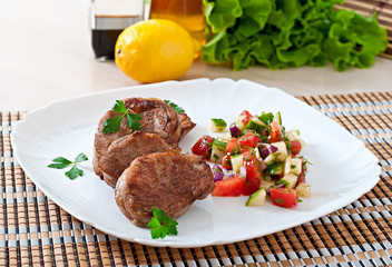 Pork medallions with salsa
