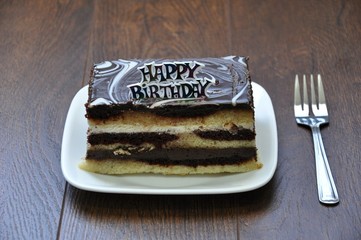 Slice of birthday cake