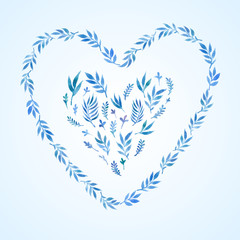 Watercolor leaves frame