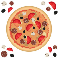 pizza seamless pattern