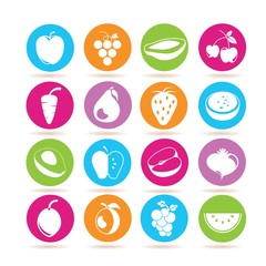Fototapeta premium fruit icons
