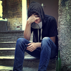 Sad Teenager outdoor