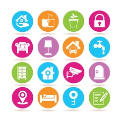 Fototapeta premium smart home system icons