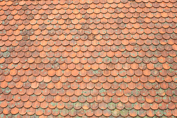 Clay roof tiles background
