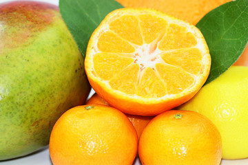 Exotic fruits background