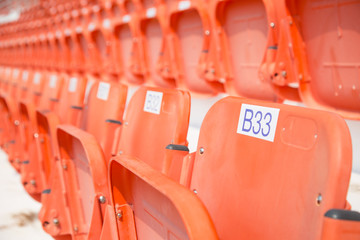 amphitheater of orange seats