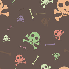 vector seamless pattern with skulls