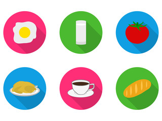 flat icons food